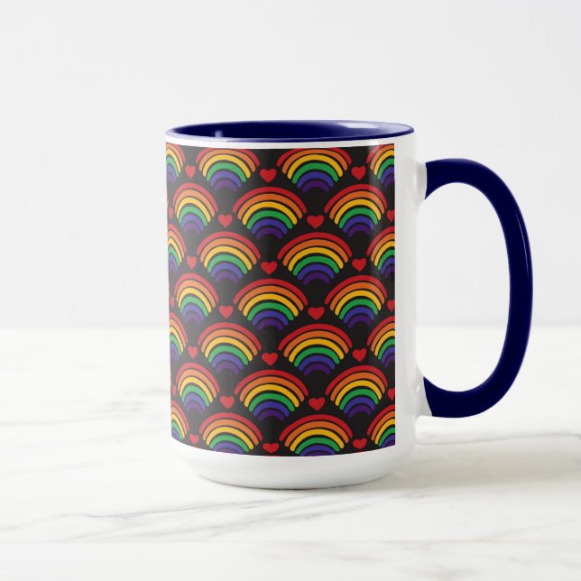 Mug Motif Hearts & Rainbows (Droite)