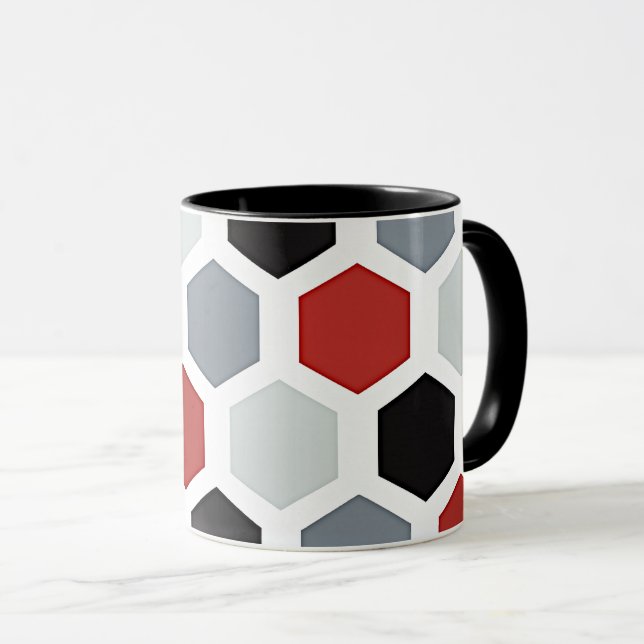 Mug Motif Hexagon d'Art Moderne (Devant droit)