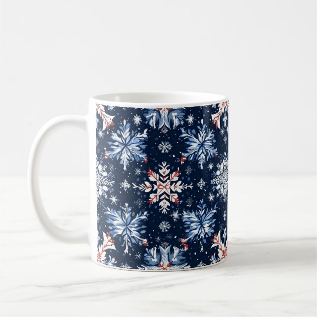 Mug Motif Hiver Bleu (Gauche)