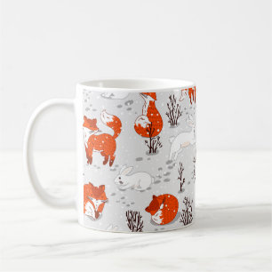 Mug Motif hivernal sans soudure avec de mignons renard