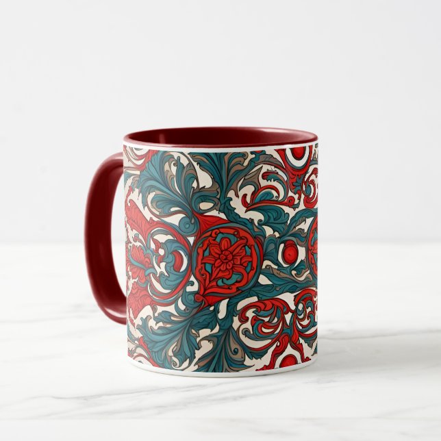 Mug motif homogène motif sans soudure ethnique (Devant gauche)