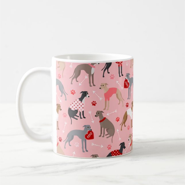 Mug Motif italien Greyhound Valentine (Gauche)