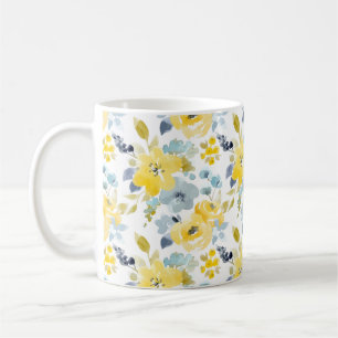 Mug Motif jaune et bleu d'aquarelle