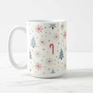 Mug Motif Kawaii Snowflakes
