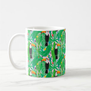 Mug Motif lumineux tropical transparent dessiné à la m