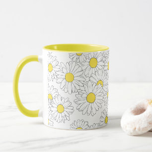 Mug Motif marguerite jaune moderne Pastel printemps