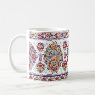 Mug Motif médaillon de paisley floral indien. Ethnique