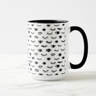 Mug Motif mignon de cil de griffonnage