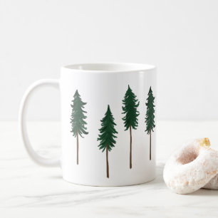 Mug Motif minimaliste de la forêt de pins