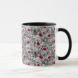 Mug Motif moderne des lèvres B&W de rouge à lèvres