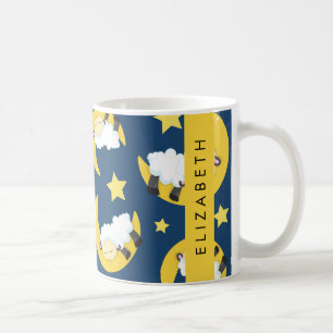 Mug Motif mouton, Mouton dormant, Lune, Votre Nom