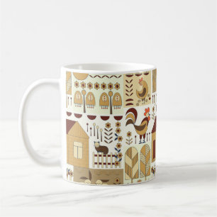 Mug Motif naturel, cottagecore, jardinage. Clôture, fl