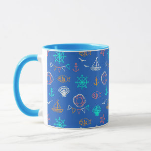 Mug Motif nautique 1 de dessin de craie