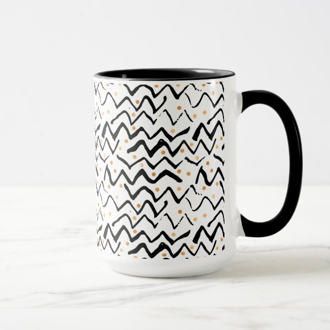 Mug Motif noir de courses et de points de brosse (Droite)