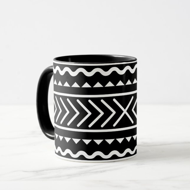 Mug Motif noir et blanc (Devant gauche)