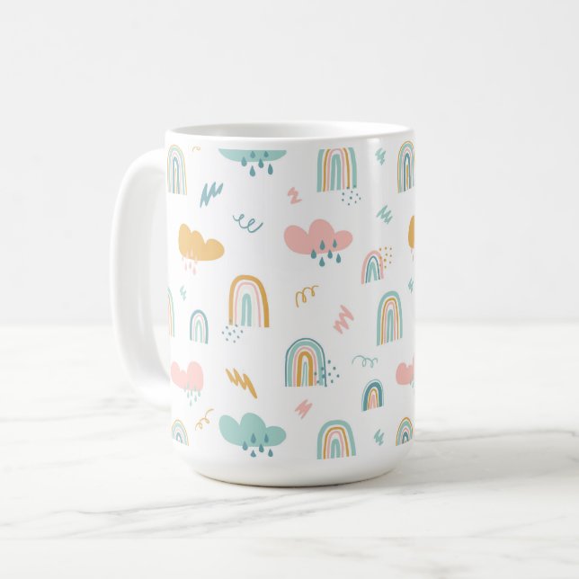 Mug Motif nuage Rainbow et pluie amusant (Devant gauche)