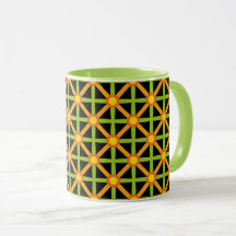 Motif orange vert et jaune inspiré des rétro