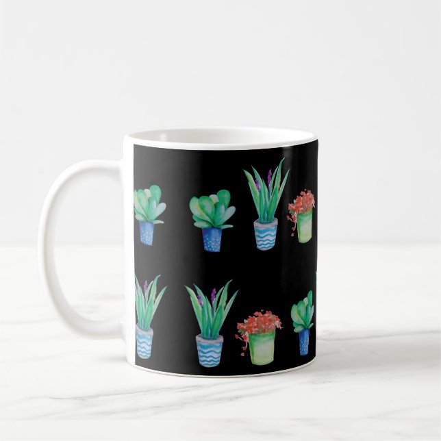Mug Motif original plante aquarelle 1 café (Gauche)
