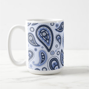 Mug Motif Paisley Bleu