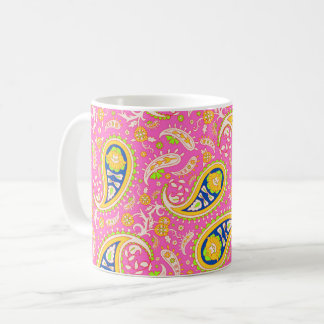 Mug Motif Paisley sur rose