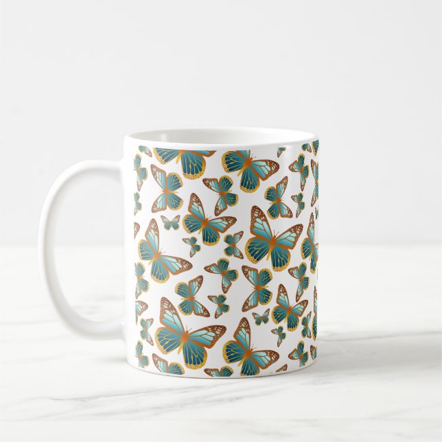 Mug Motif papillon bleu dégradé (Gauche)
