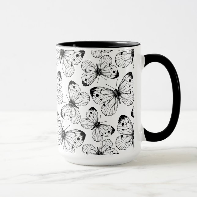 Mug Motif papillon de choux (Droite)