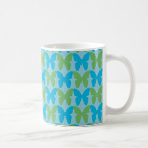 Mug Motif papillon décoratif bleu et vert