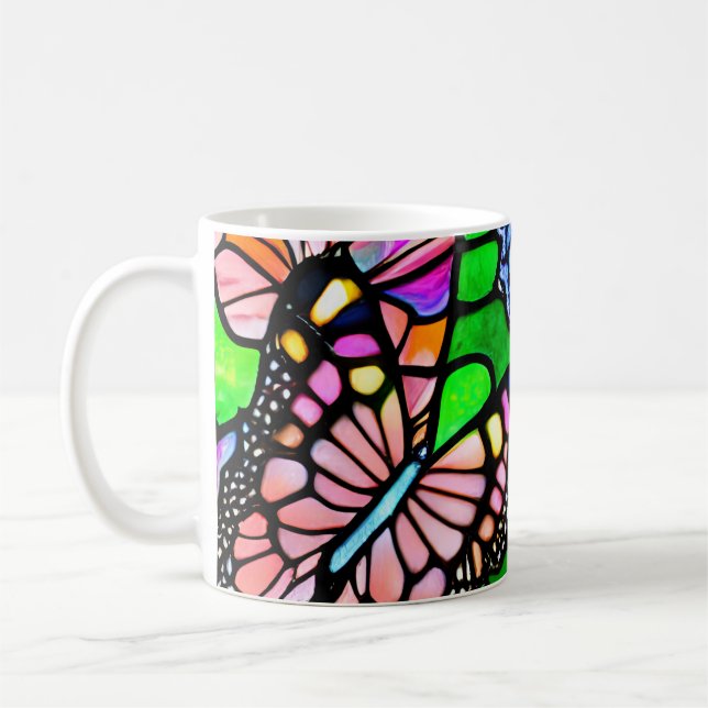 Mug Motif papillon en verre Abstrait (Gauche)