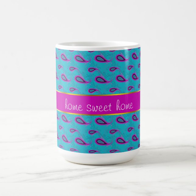 Mug Motif Peacock et Magenta Paisley (Centre)
