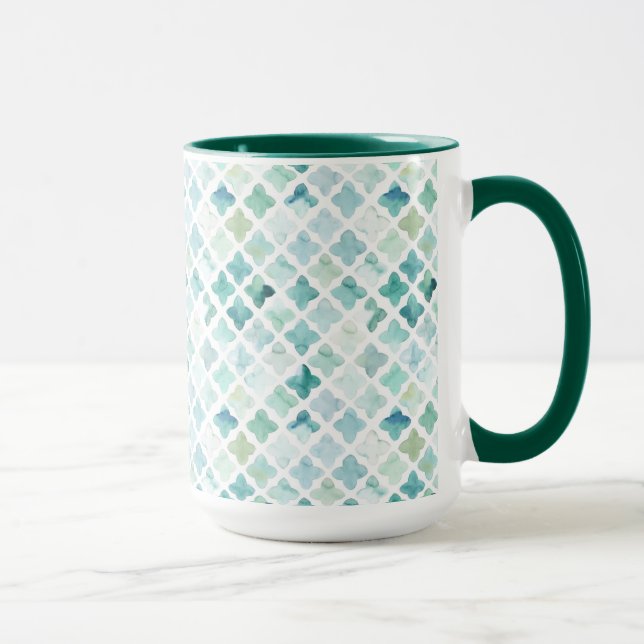 Mug Motif peint à la main de turquoise (Droite)