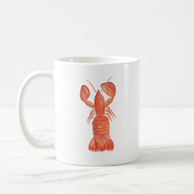 Mug Motif peint à la main pour langouste de homard (Gauche)