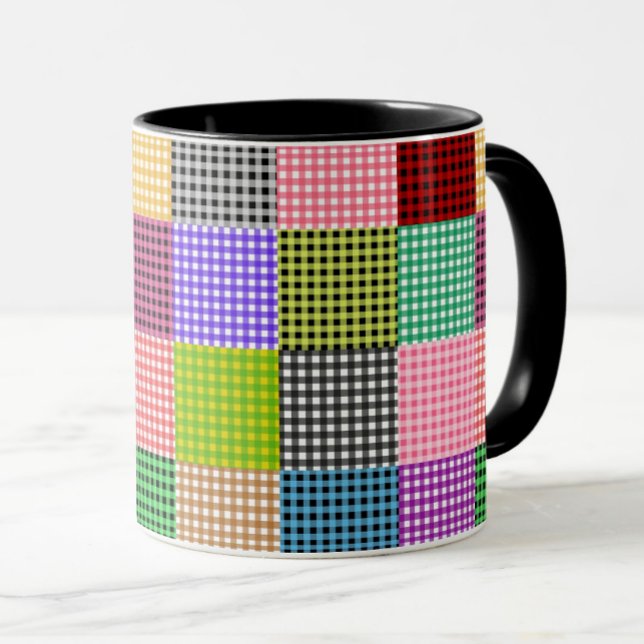 Mug Motif plaid multicouleur En vichy Patchwork (Créateur téléchargé)