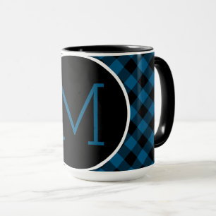 Mug Motif Plaid personnalisé Blue Black Buffalo Check