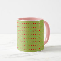 Mug Motif Pois vert et rouge