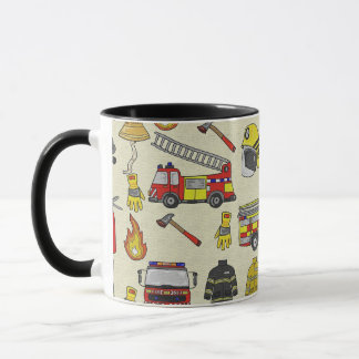 Mug Motif pompier, Camion-feu, Secourt, Flam