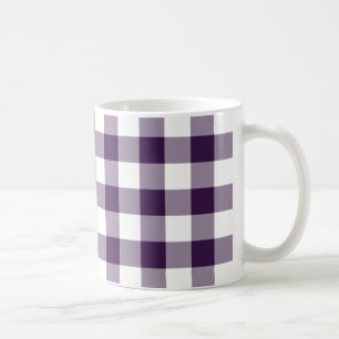 Mug Motif pourpre et blanc de guingan