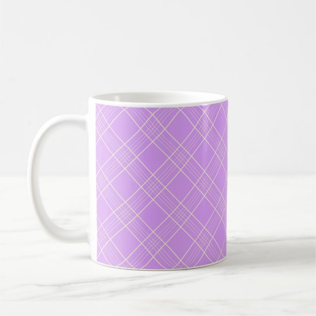 Mug Motif pourpre mauve de plaid (Gauche)