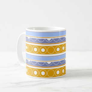 Mug Motif rayé avec des cercles et des anneaux de styl