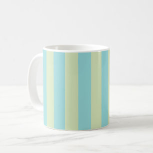 Mug Motif rayé pastel doux – Citron Crème & Patelle