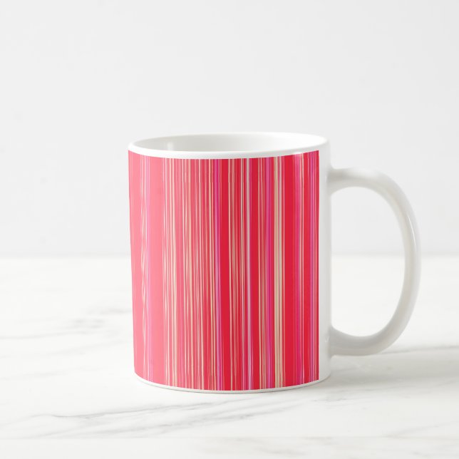 Mug Motif rayé rouge et rose (Droite)