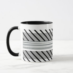 Mug motif rayé vert, noir et gris