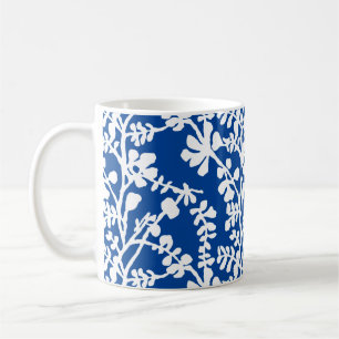 Mug Motif répétitif Floral Bleu Et Blanc