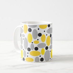 Mug motif rétro de haricot gris jaune pour la décorati