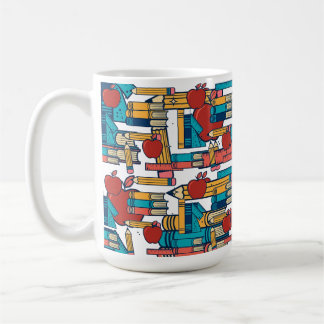 Mug Motif Rétro Professeur Pommes Livres Crayons
