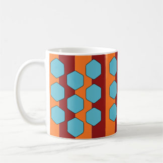Mug Motif rétro rouge orange sarcelle des années 70