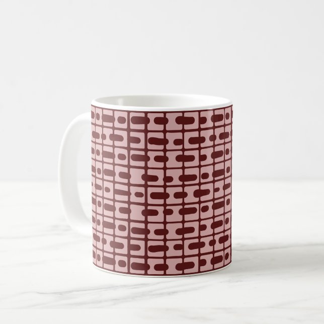 Mug Motif rose bordeaux Abstrait simple (Devant gauche)