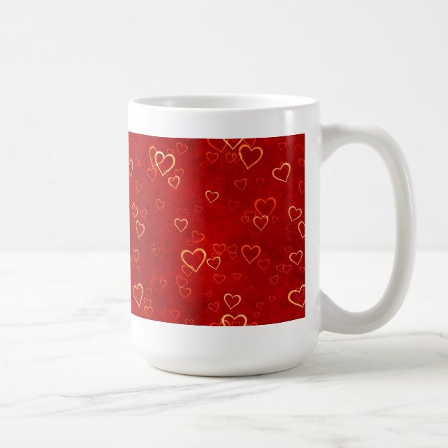 Mug motif rouge de coeurs (Droite)