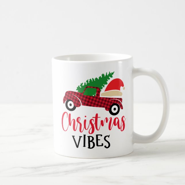 Mug Motif rouge noir plaqué Russe Camion de Noël (Droite)