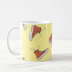 Mug Motif sans couture avec baskets rouges vintages, m