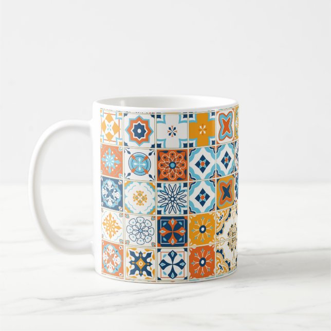 Mug Motif sans couture avec carrelage portugais. infec (Gauche)